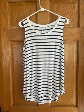 Old Navy White Tank Top with Blue Stripe